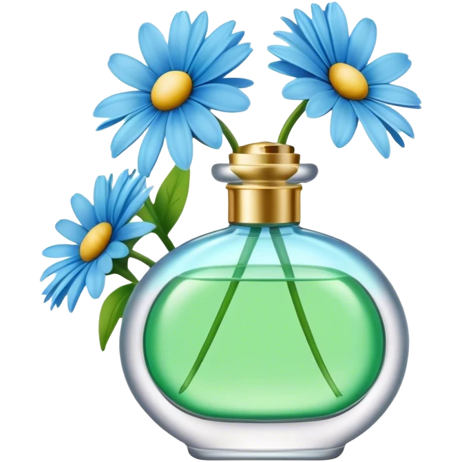 Sky green perfume and blue daisies  emoji