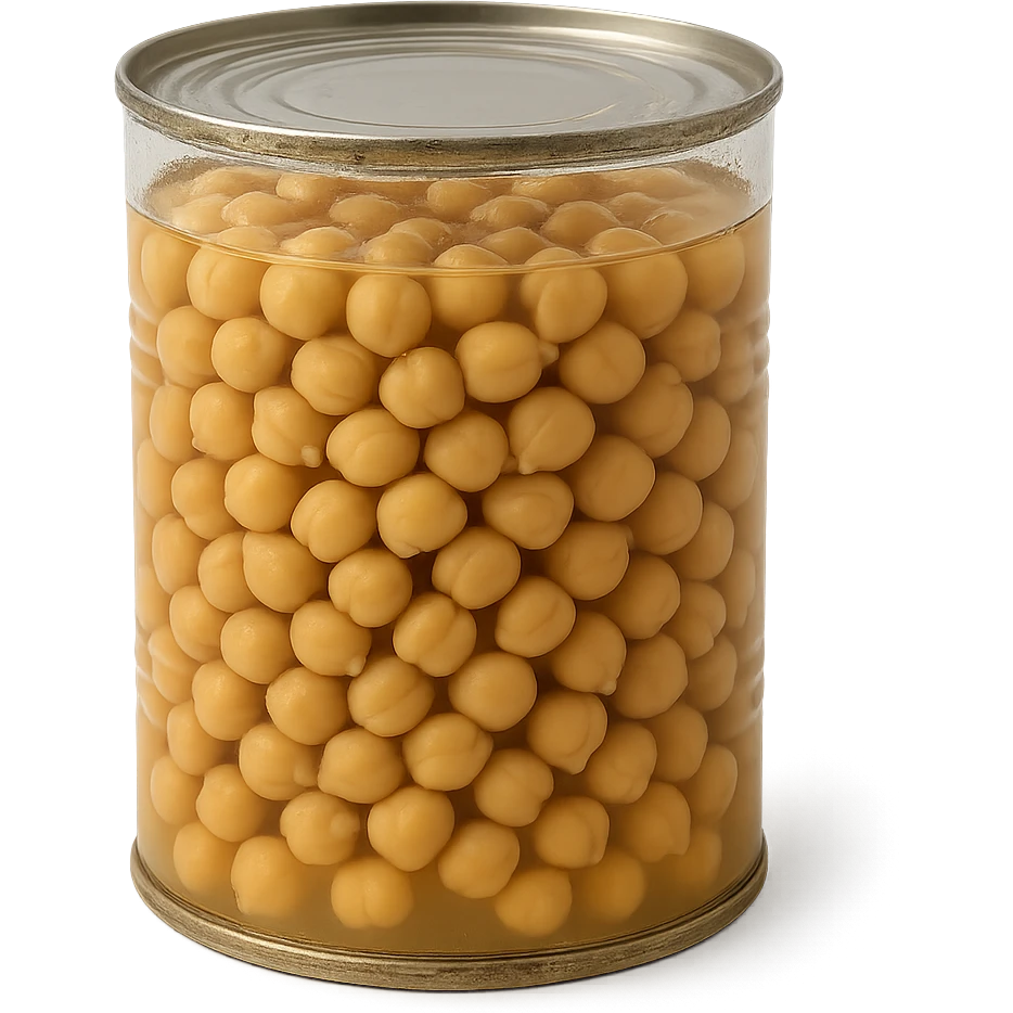 Realistic style jar of canned chickpeas, natural details, no background. emoji