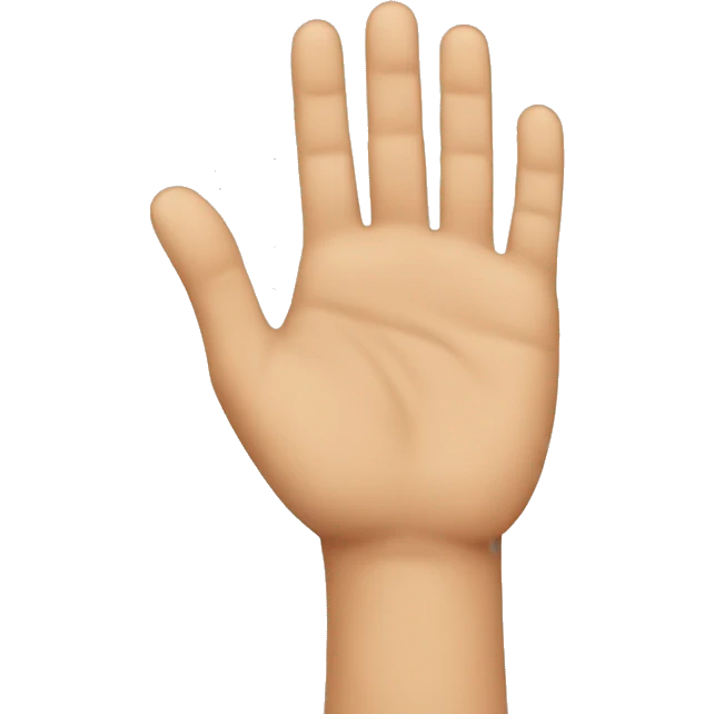A finger touching the palm emoji