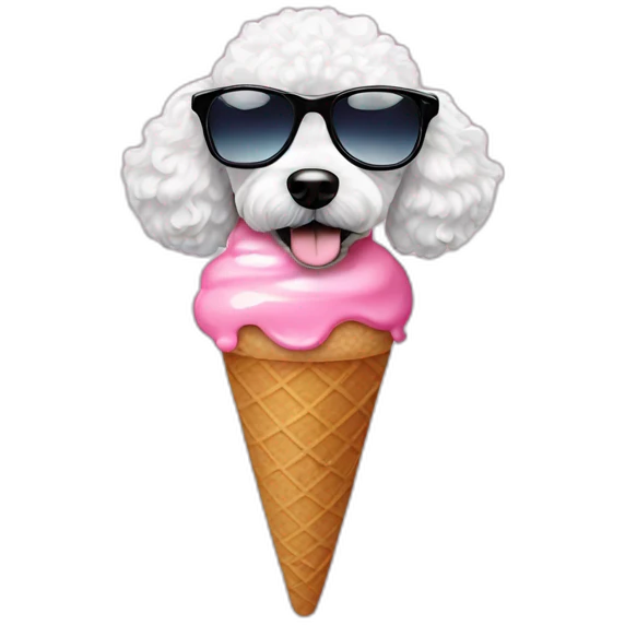 Dog poodle ice cream sunglasses  emoji
