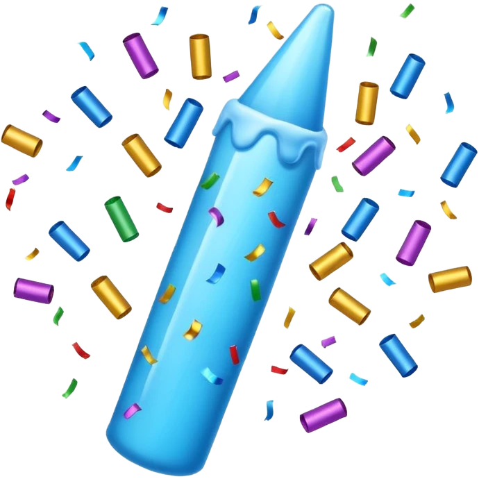 party popper emoji icy blue color emoji