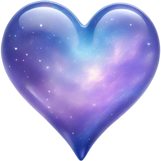 Glass pastel purple blue galaxy heart  emoji