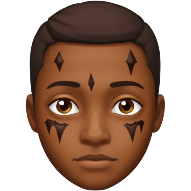 Faça um personagem negro com cicatrizes no rosto emoji