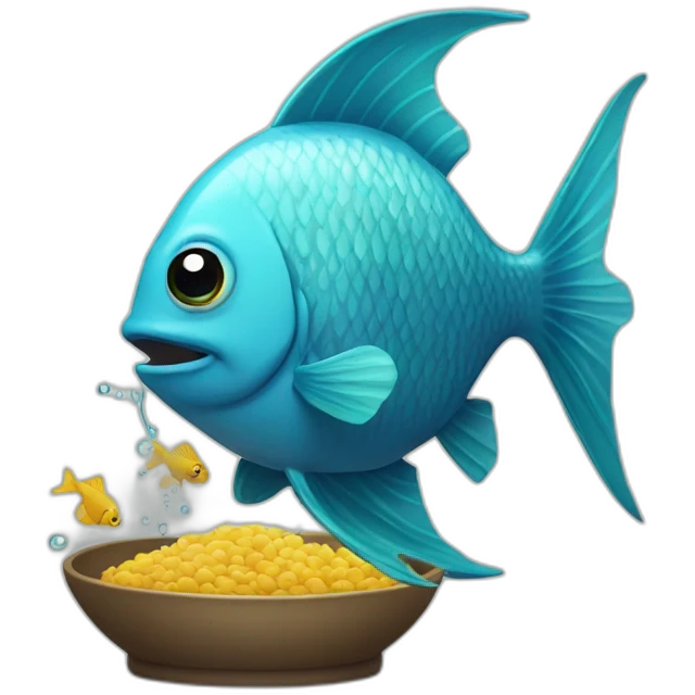 a fish with a bowl haed emoji