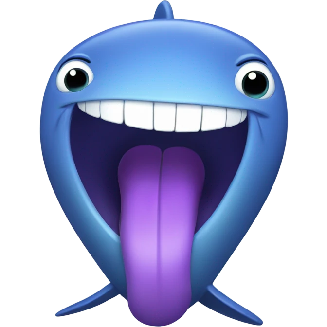 Blue whale purple, open mouth emoji