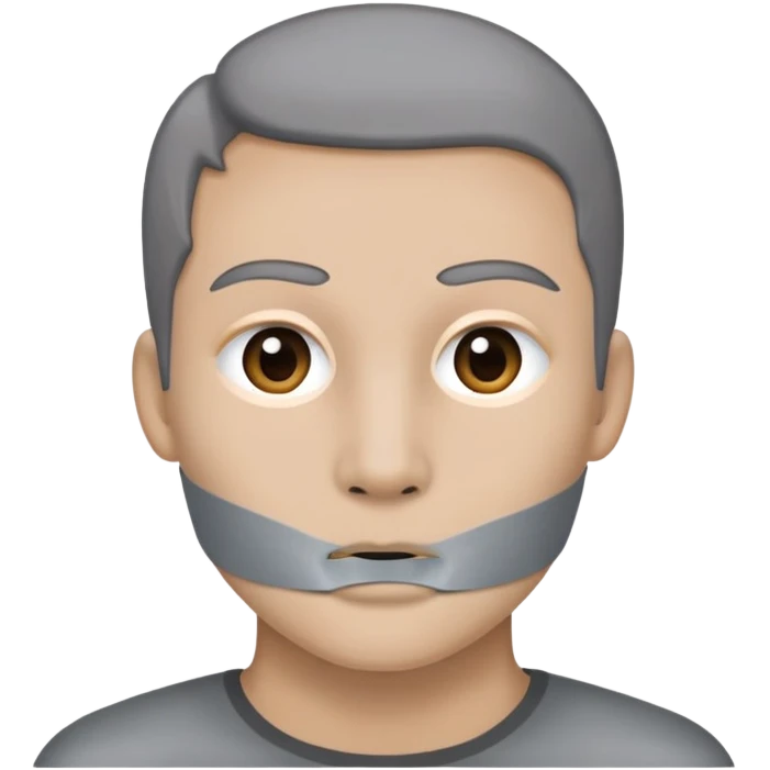 face with duct tape across the mouth emoji