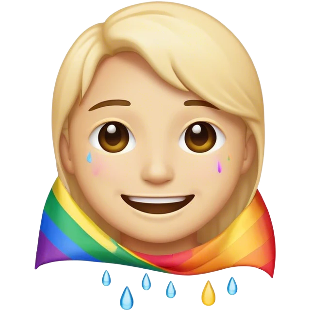 Smiling emoji with lgbtq flag and crying of happiness  emoji