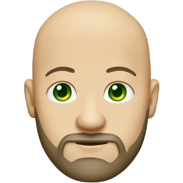bald man with beard and green eyes emoji