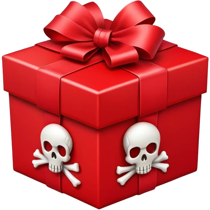 Red gift box with skulls emoji