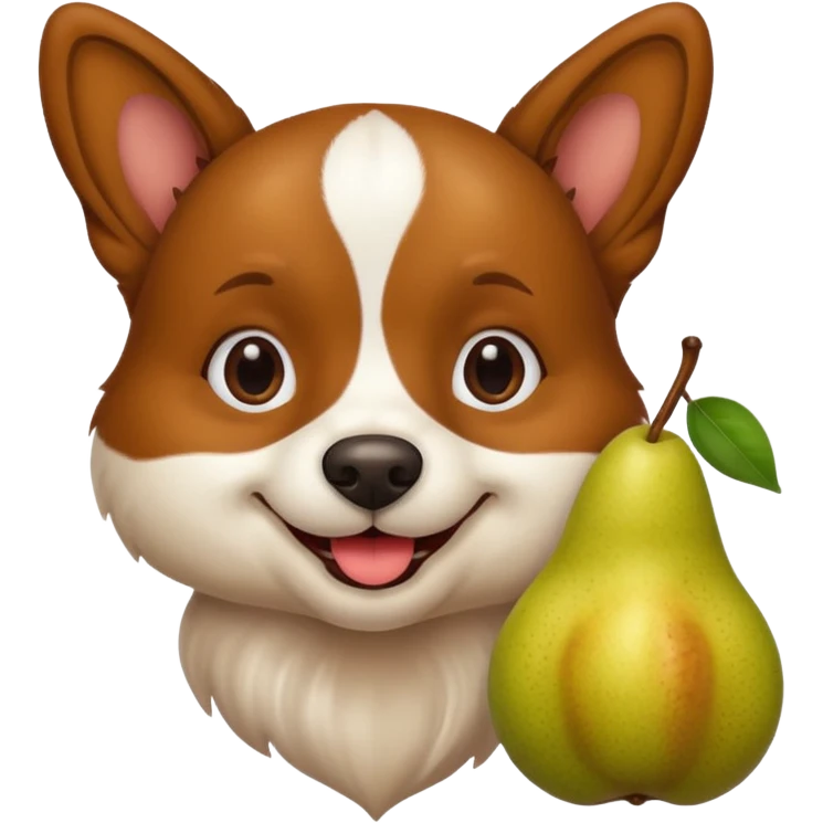 Hund mit Birne in der Hand  emoji