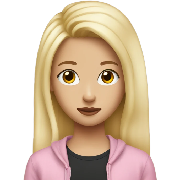 girl with blond hair watching tiktok emoji