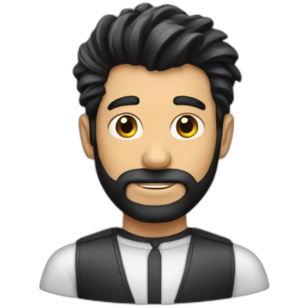 crazy dark hair barber emoji