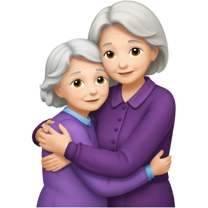 Silueta de anciana e hija emoji