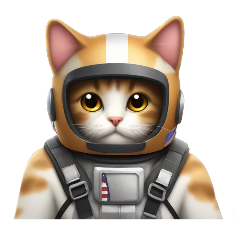 Calico cat with jet pack and American flag dare devil helmet emoji