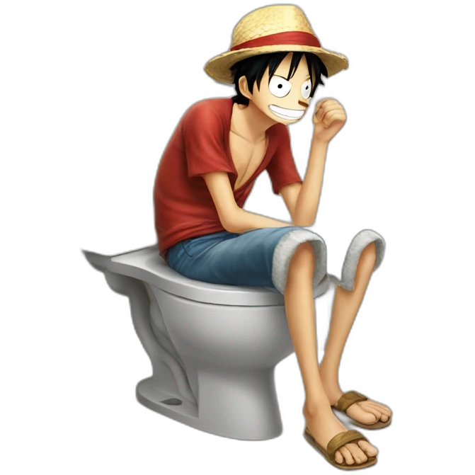 Luffy aux toilettes emoji