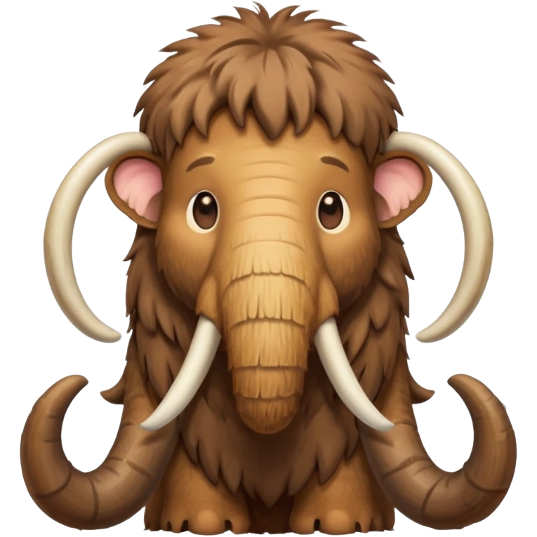 a brown Mammoth, half body, cute, Ice Age emoji