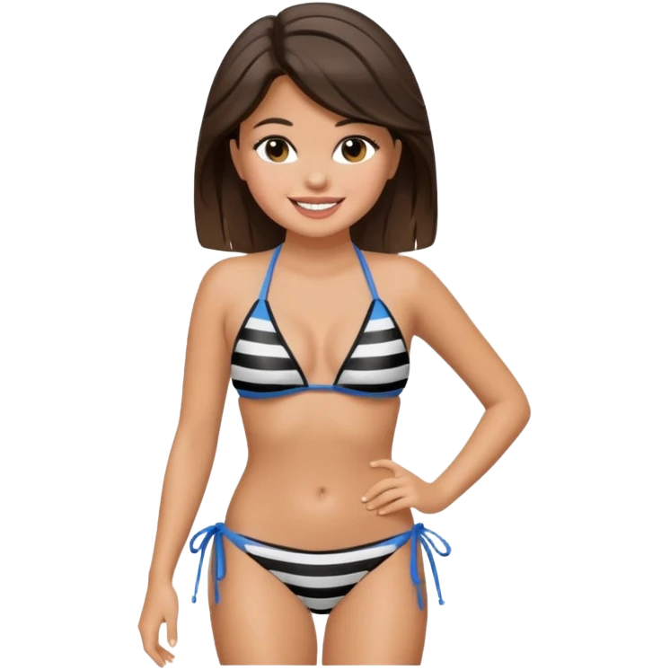 Selena Gomez Striped Bikini Talking emoji