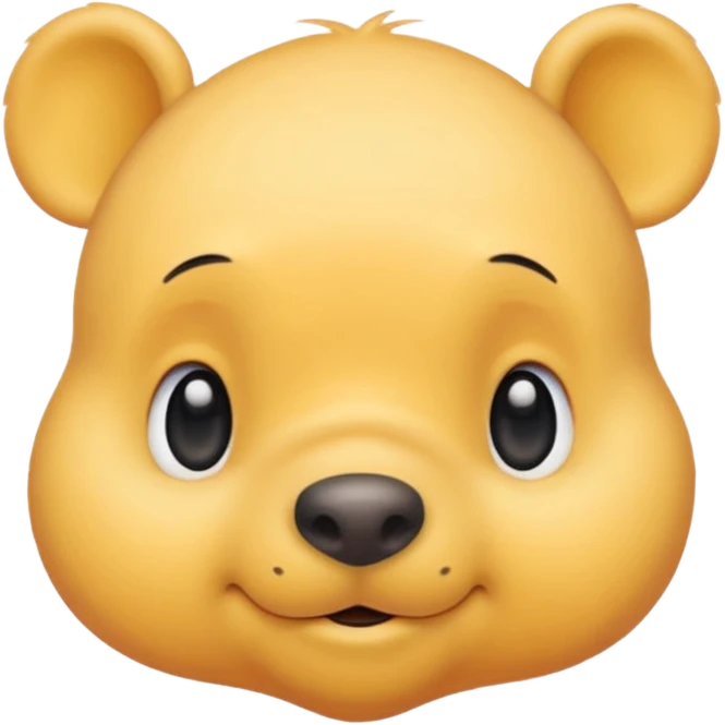 winee the pooh with yellow pastel skin cute and with no body no shirt only the head emoji