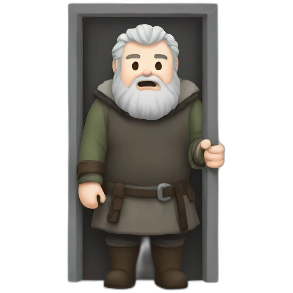 Hodor holding a door in his hands emoji