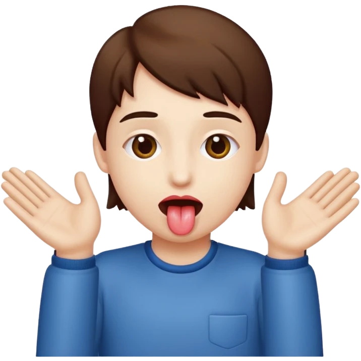 tounge out with hands to the side emoji