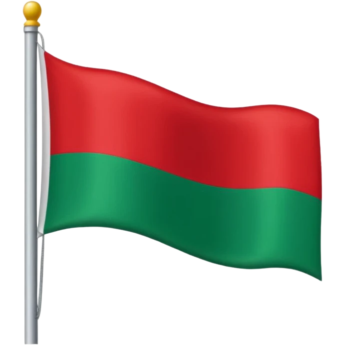 Una bandera roja y verde abajo corte recto emoji