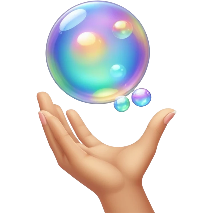 Holding a bubble emoji