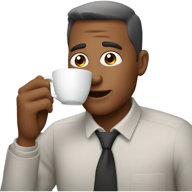Man drinking coffee  emoji
