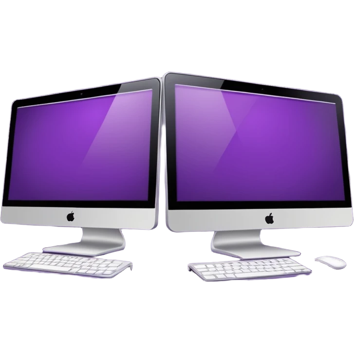 2 dark purple wide screen monitors emoji