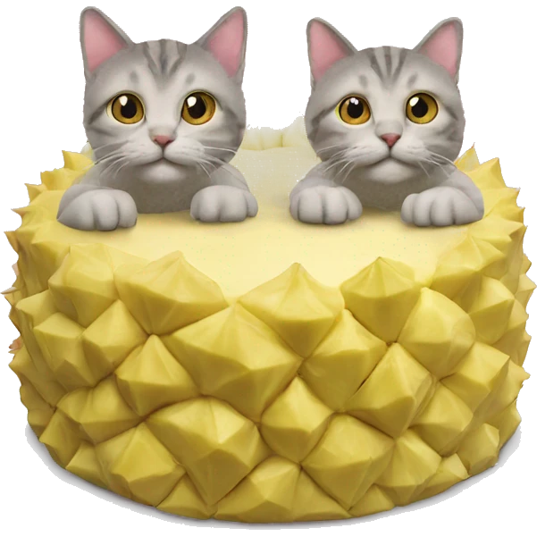 a durian cake with two cats on it emoji