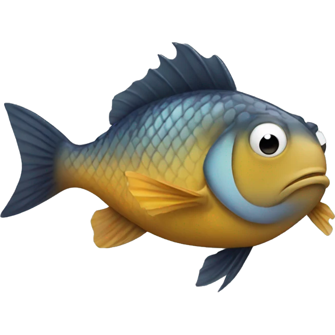 A disappointed fish emoji