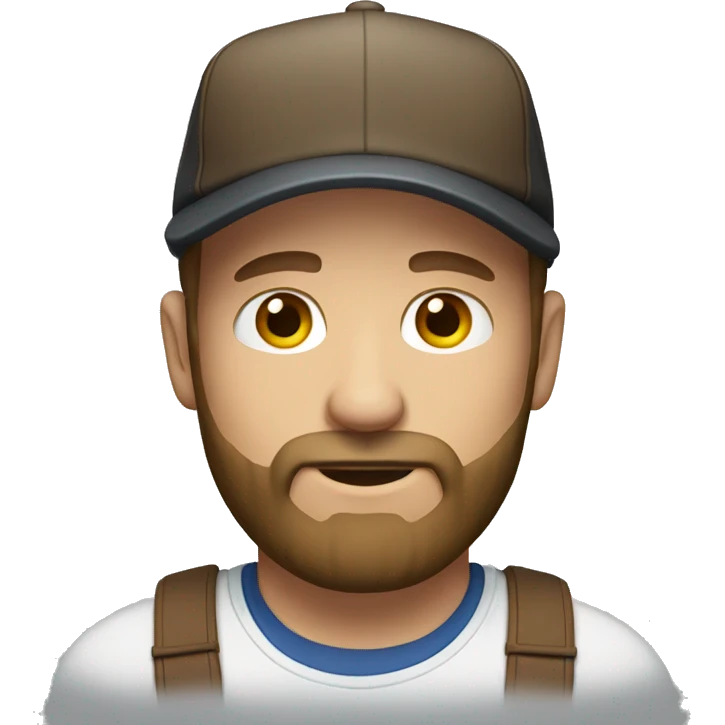 white male with cap and brown beard emoji
