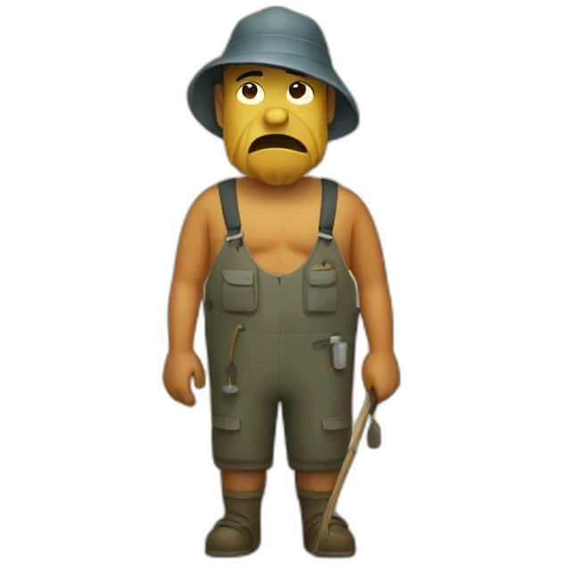 miserable skin head fisherman emoji