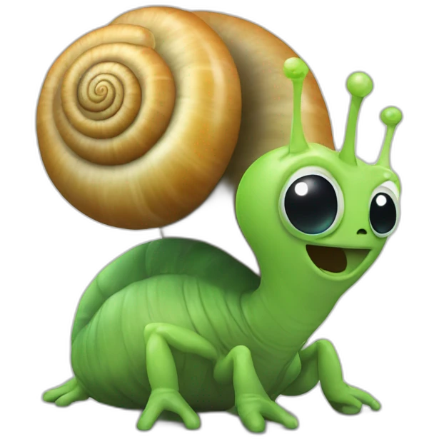 Alien sur un escargot emoji