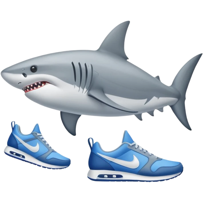 Un tiburón con Zapatos nike emoji