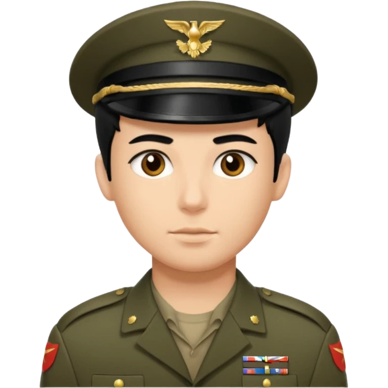 male soldier black hair style emoji