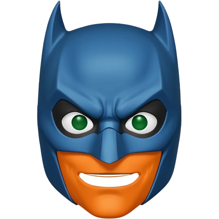 batman emoji with the mask in blue, orange and green emoji