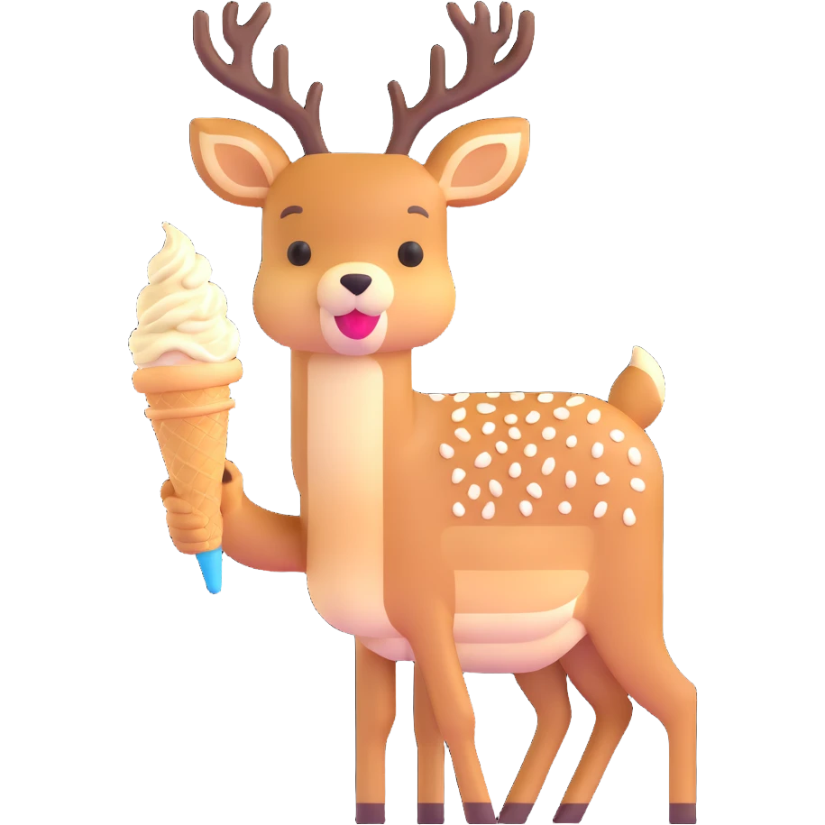 deer eating ice cream emoji