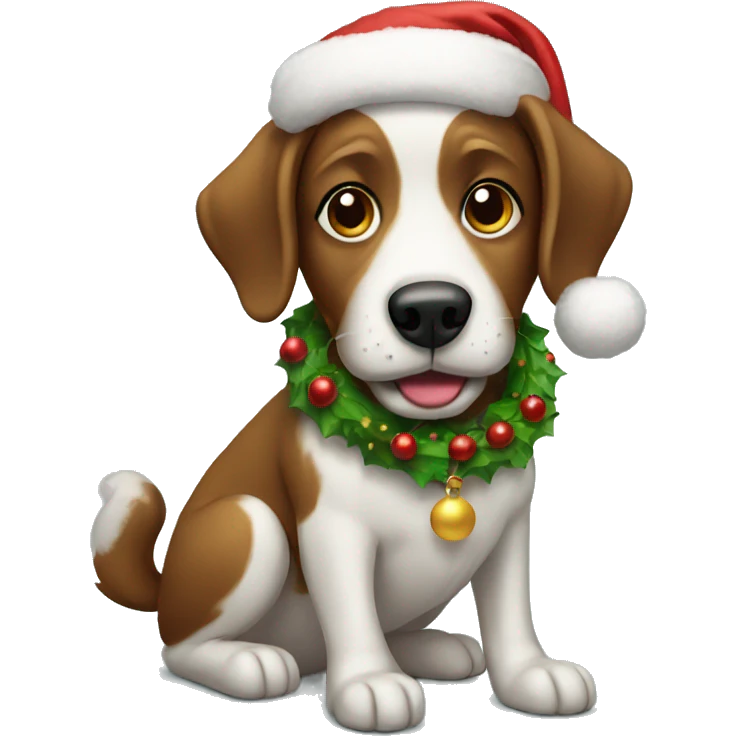 Christmas dog emoji