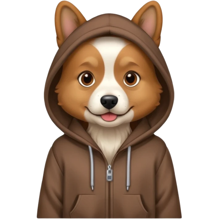 Dog wearing a hoodie  emoji
