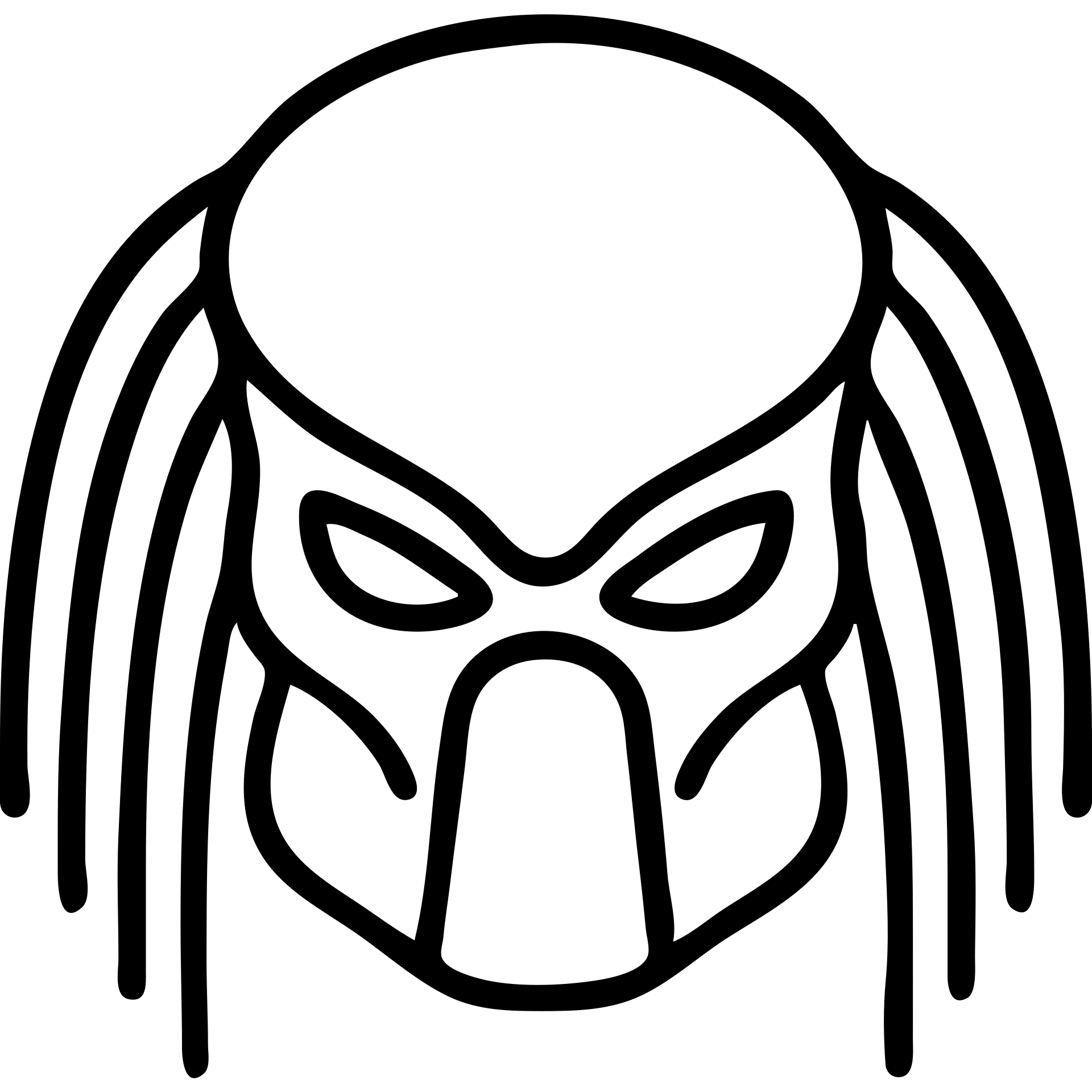 Predator, minimalist icon, focus on mask and dreadlocks, clean lines, monochrome emoji