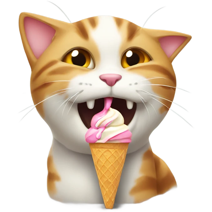 Cat licking ice cream emoji