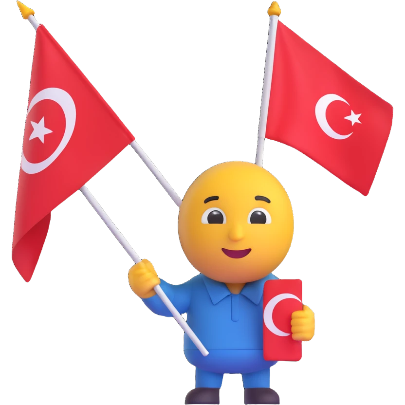 Teknofest milli teknoloji hamlesi emojisi with Turkish flag, technology, innovation, modern emoji style emoji