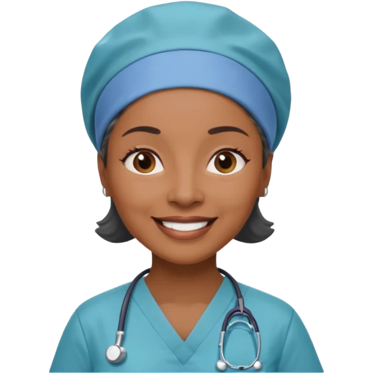 older black doctor woman with scrub cap emoji