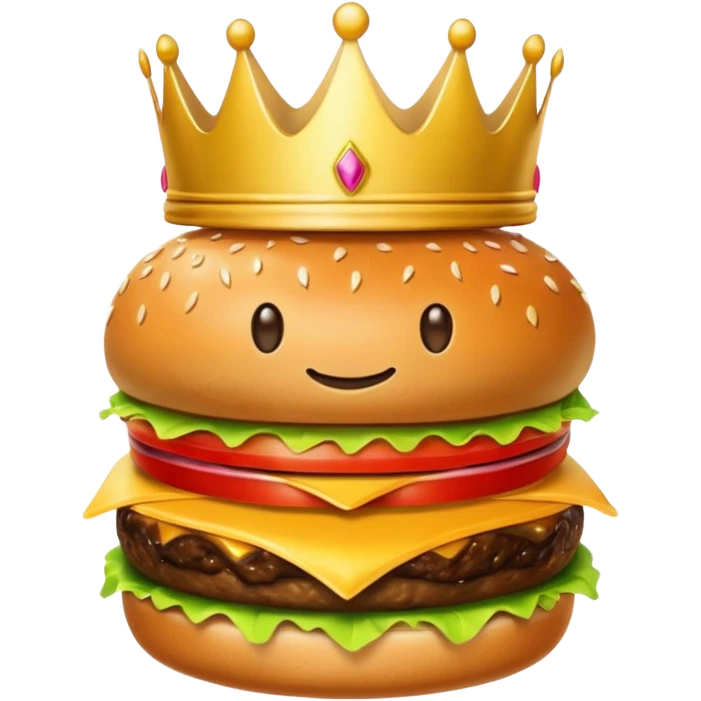 Emoji burger yang ada mahkotanya  emoji
