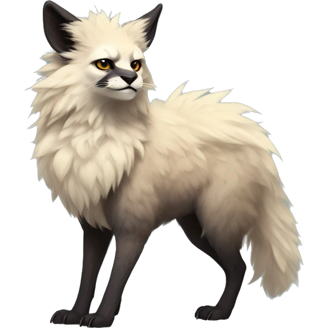 Modern Realistic Rare Fantasy Fluffy Vernid-Trico-species by LiLaiRa, full body emoji