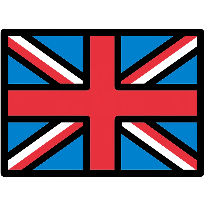 Union Jack flag, simple, iconic, bold colors, flat design, clear lines, minimal, geometric, stylized, modern look emoji