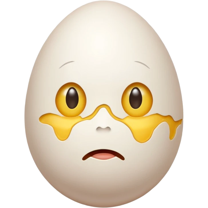 a egg with a weird face emoji