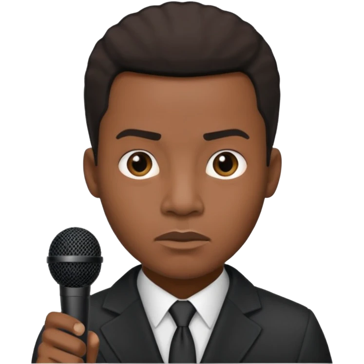 Public Speaker black man with mic emoji