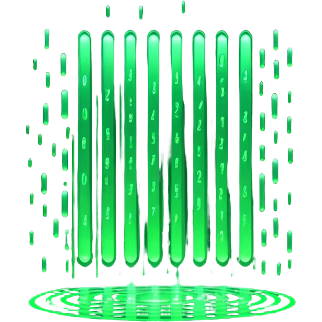 matrix digital rain, green Numbers 0 to 5, black background, cyberpunk style emoji