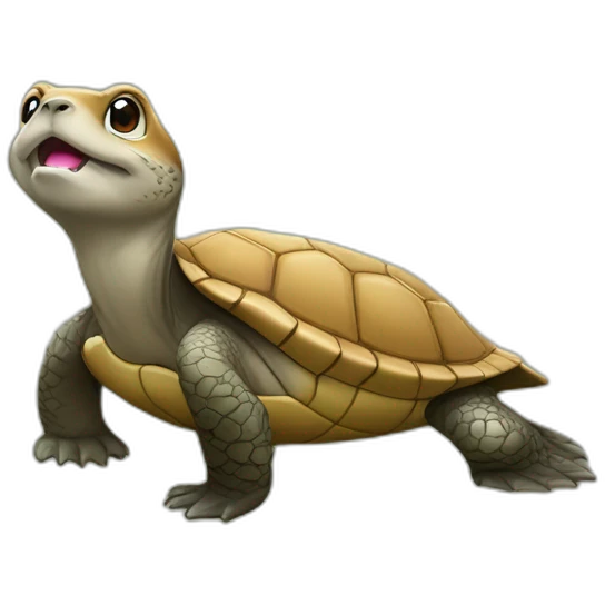 Tortue sur une loutre emoji